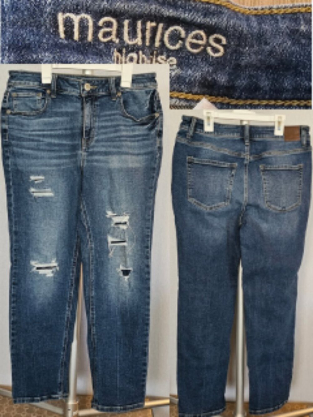 Maurice's Distressed High Rise Women's  Jeans sz 10 REG 28" inseam